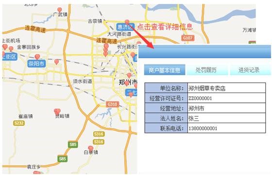 商戶許可證信息系統(tǒng)可將商戶的基本信息及位置進(jìn)行錄入